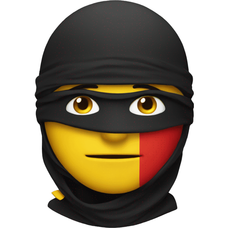 emoji like a ninja- colors black, red, yellow like german flag emoji