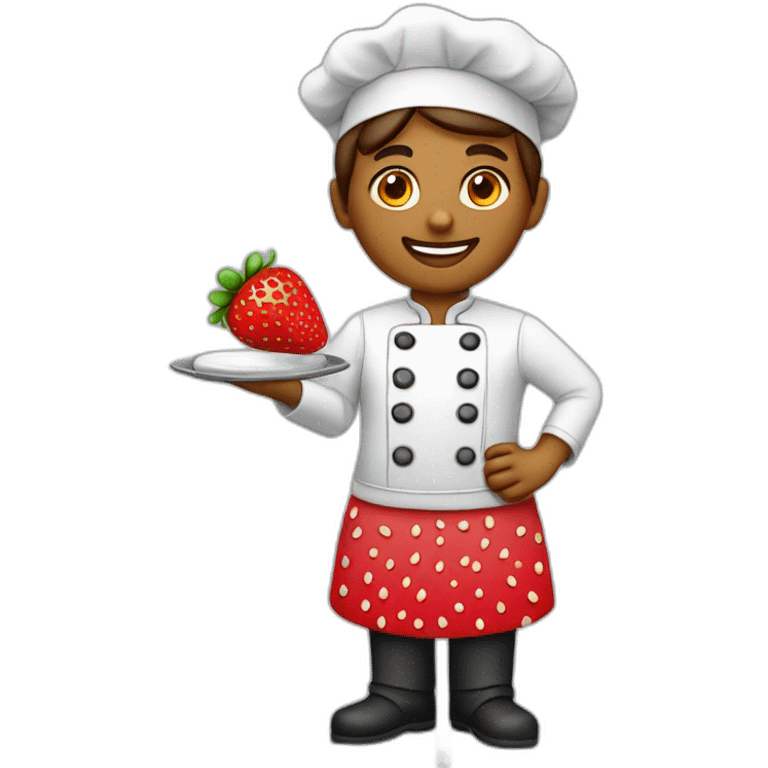 pastry chef with strawberries emoji