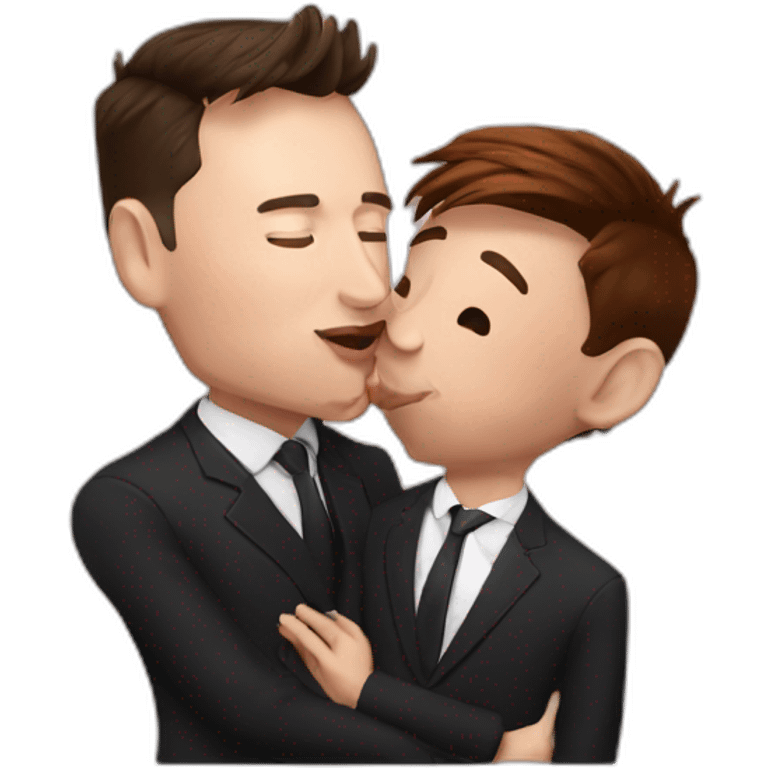 Elon musk kissing Messi emoji