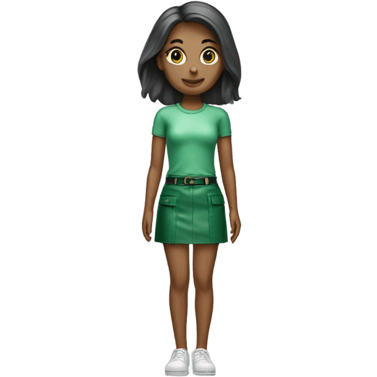 Green leather mini skirt isolated emoji