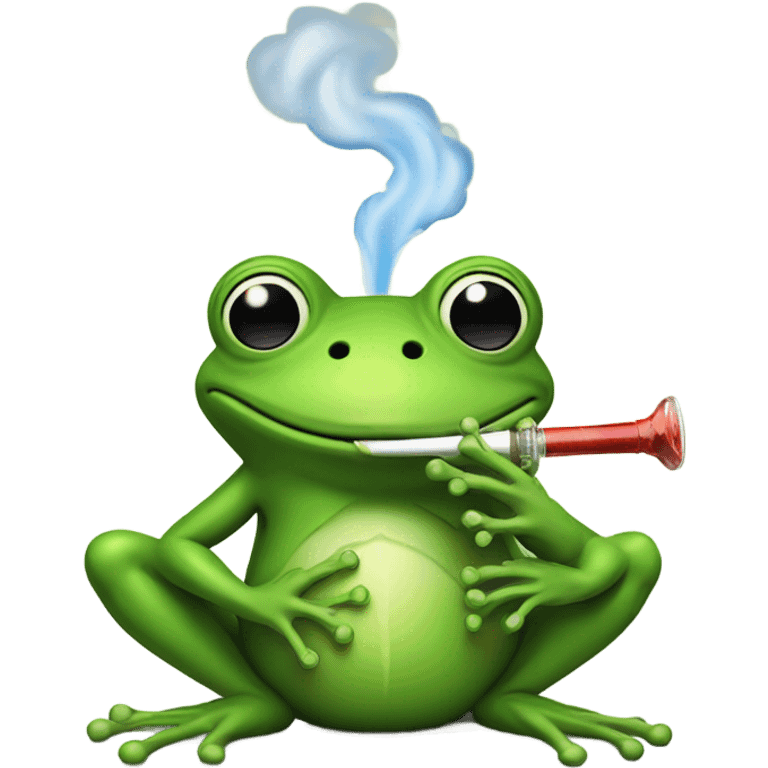 Frog smoking bong emoji