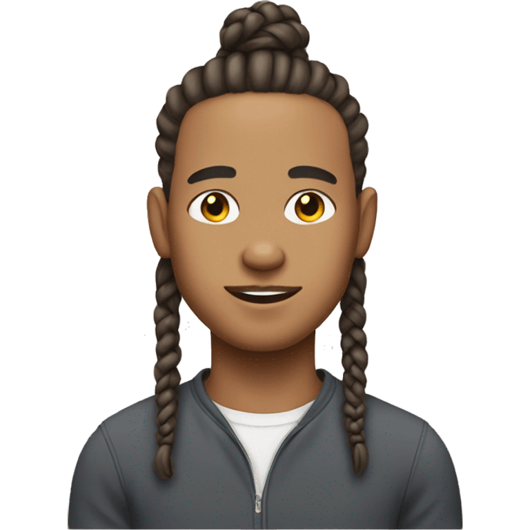 lightskin man with neck length braids emoji