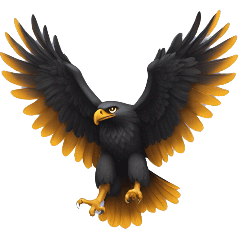 black eagle with open wings emoji