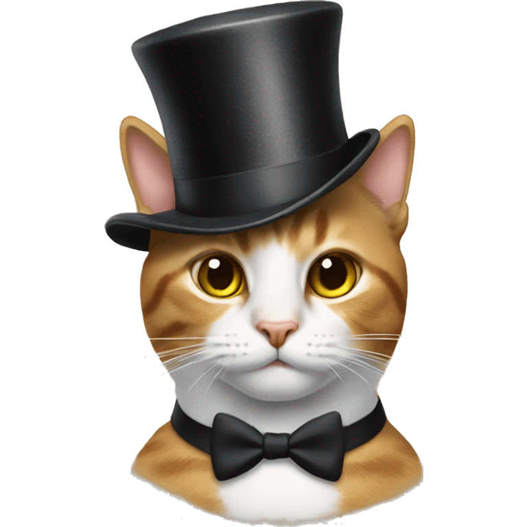 A Cat wearing a top hat emoji