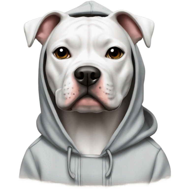 American staffordshire terrier wearning hoodie  emoji