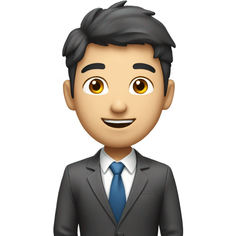 asian guy professional, with marketing chart, looking confident emoji