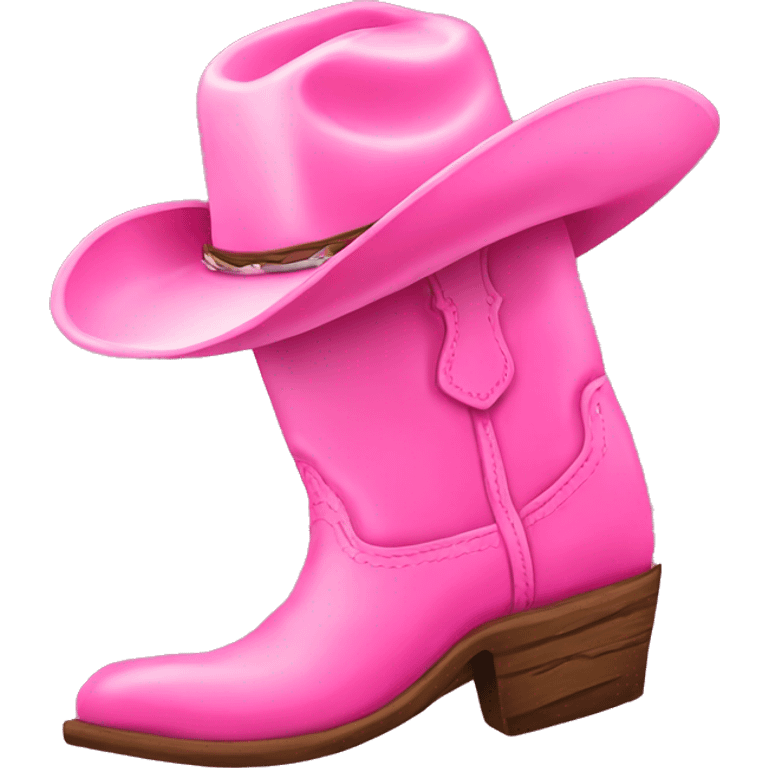 Pink cowboy boot emoji