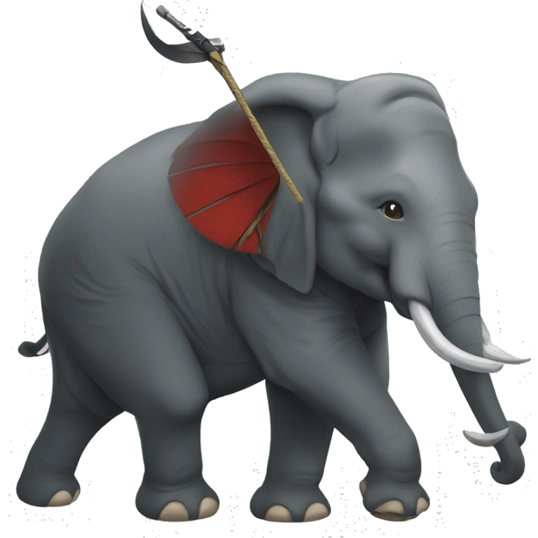 Éléphant samouraï  emoji