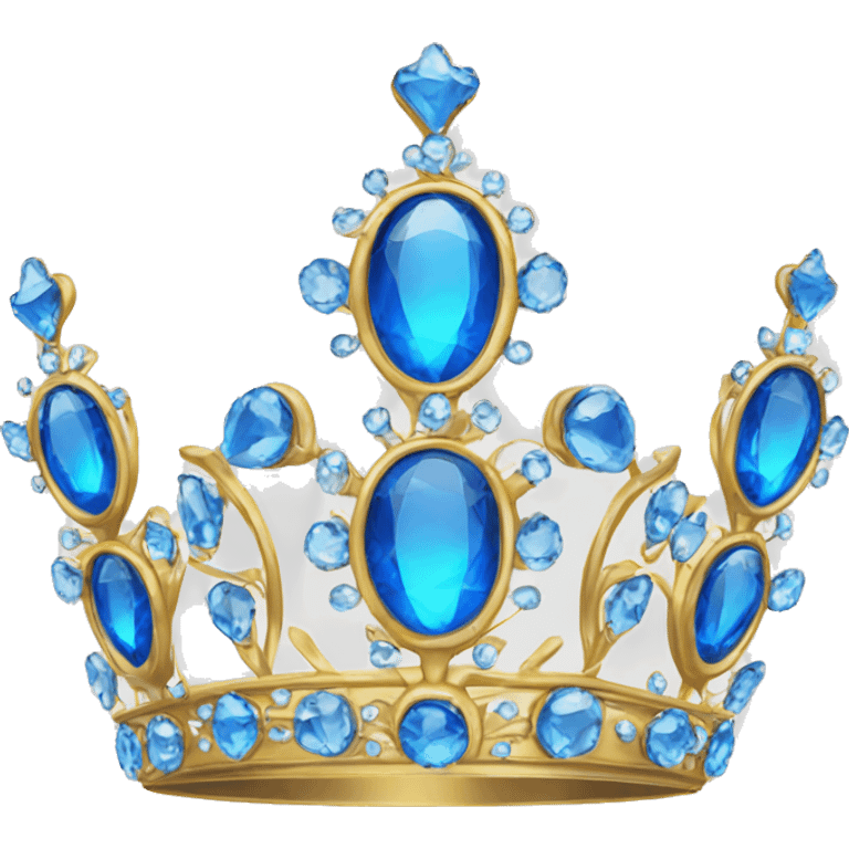 tiara with blue gems emoji