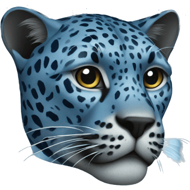 blue patterned panther emoji