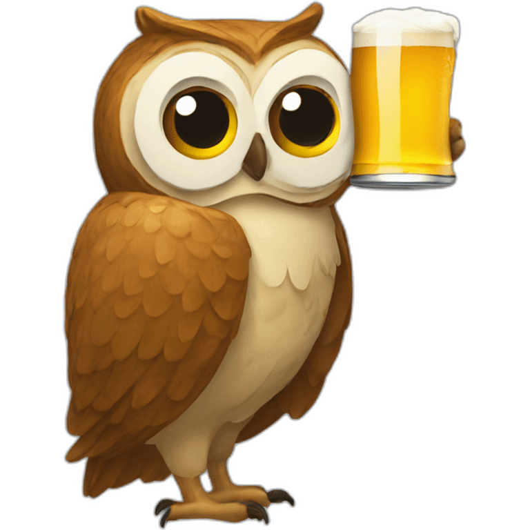 drinking beer owls emoji