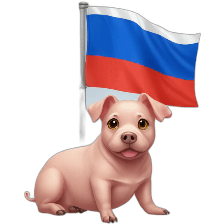 pig-dog-russian-flag emoji