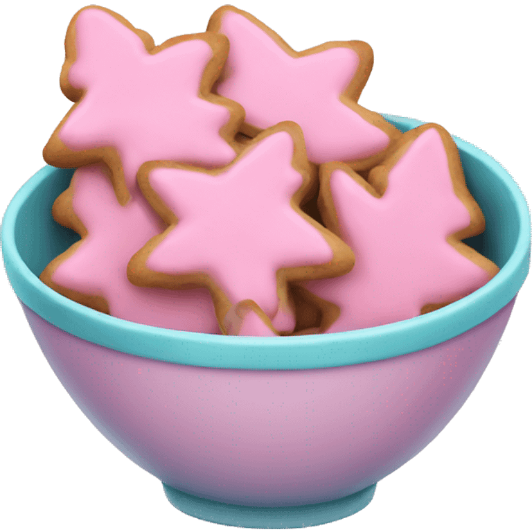 Pink Christmas cookies in a bowl emoji