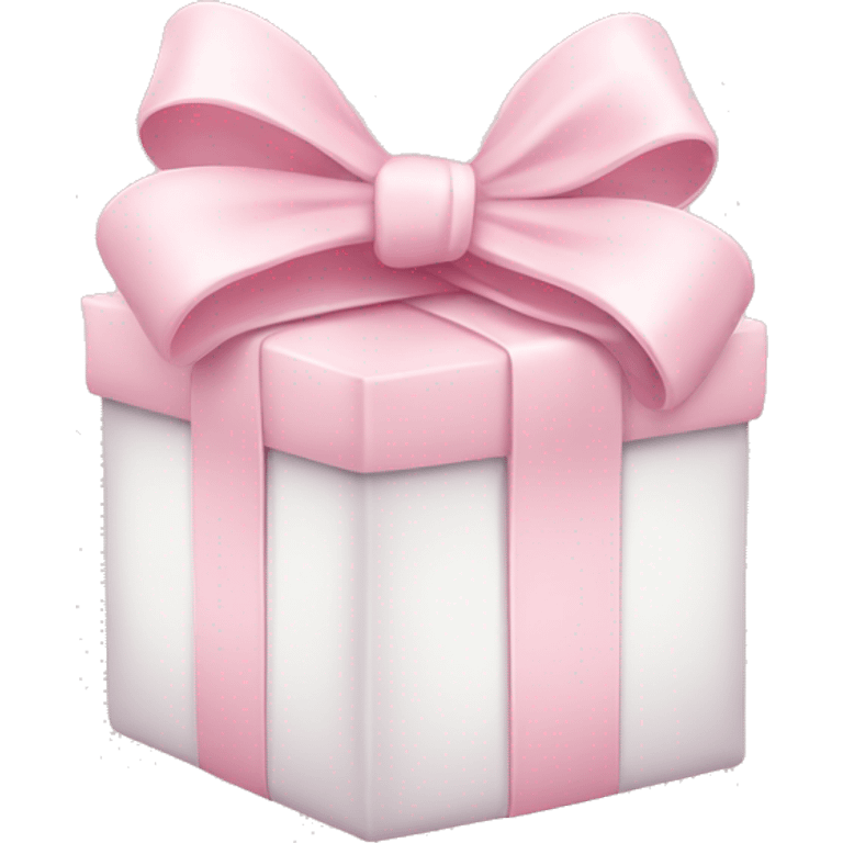 baby light pink present with white bow wrapped around emoji