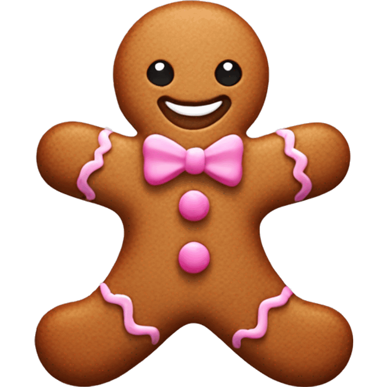 Cute gingerbread man some some pink emoji