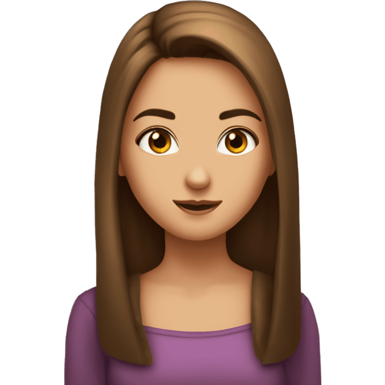 Créer des emojy filles châtain cheveux châtain élégante cheveux lisse yeux marrons  emoji