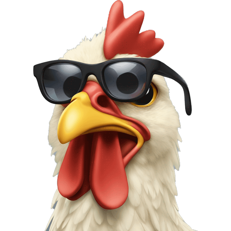 Chicken with Jordan shoes and sun glasses emoji