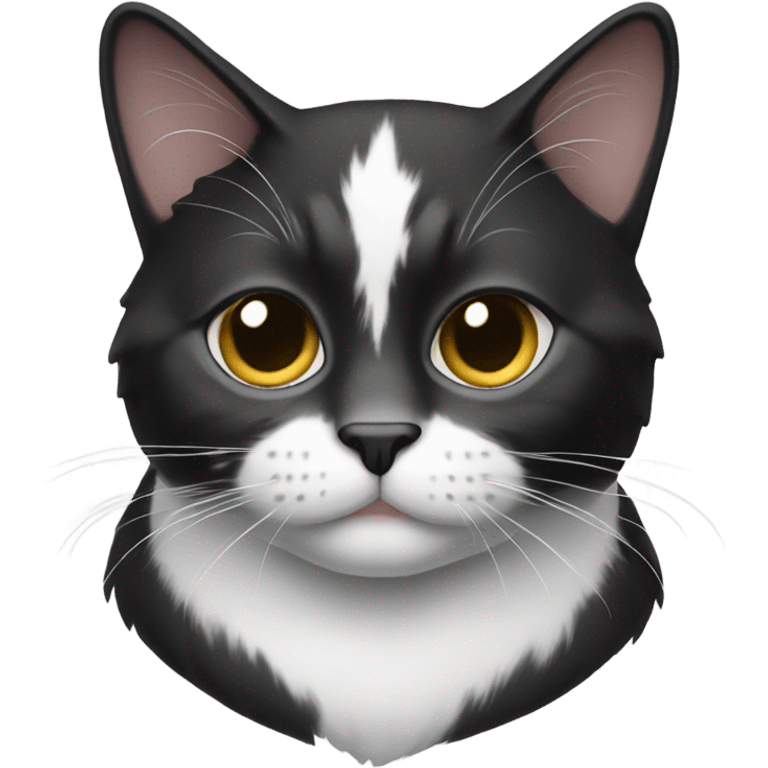 Cat with black and white skin emoji