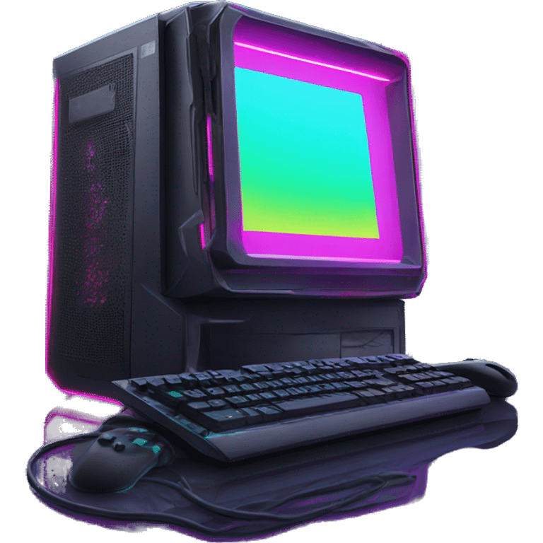 Neon RGB Gaming PC emoji