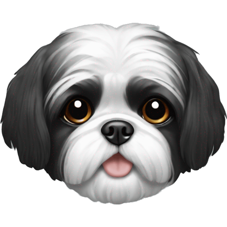 Black and white shih tzu emoji