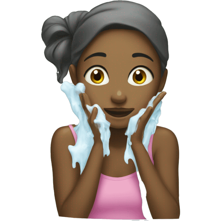 girl washes her face emoji