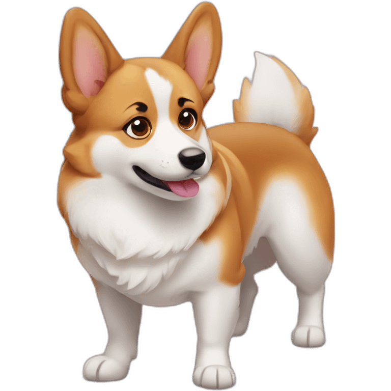 Sassy corgi blink eye emoji