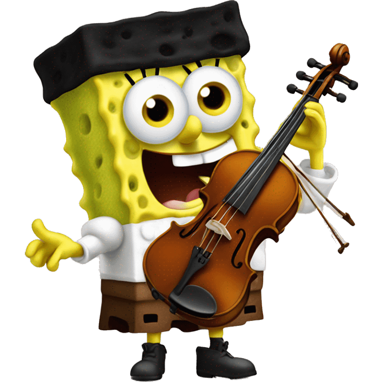 SpongeBob SquarePants playing a violin  emoji