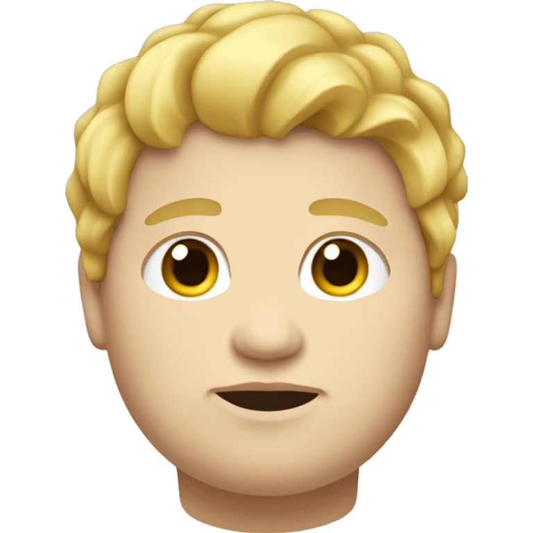 Obese, young male, long blonde hair emoji