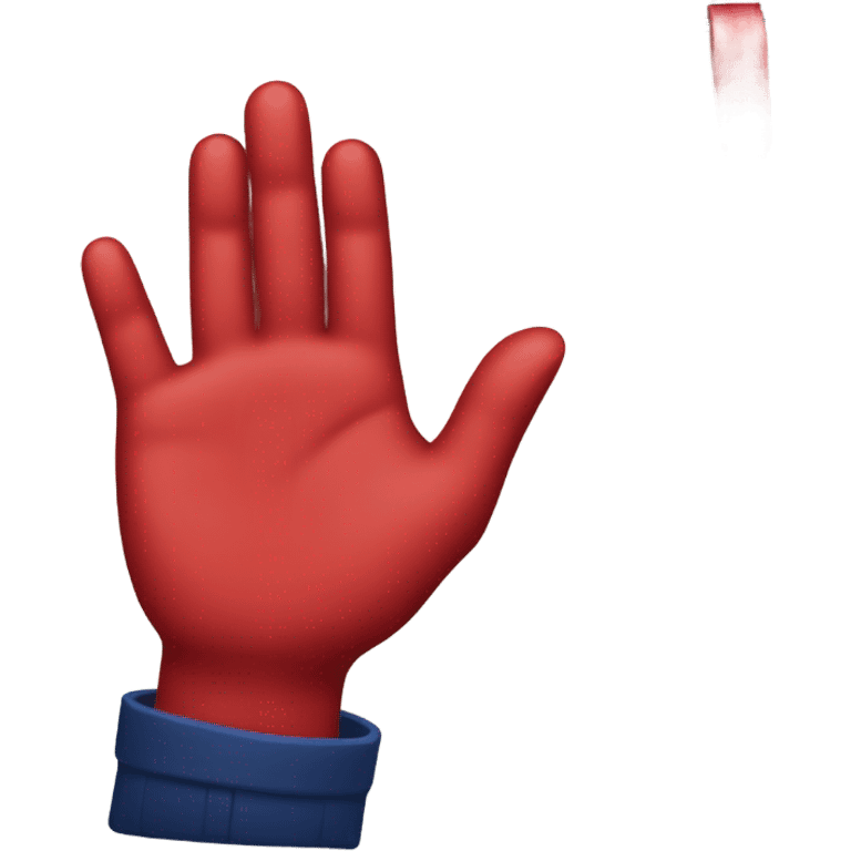 a hand with a red manicure holds a dark blue diary emoji