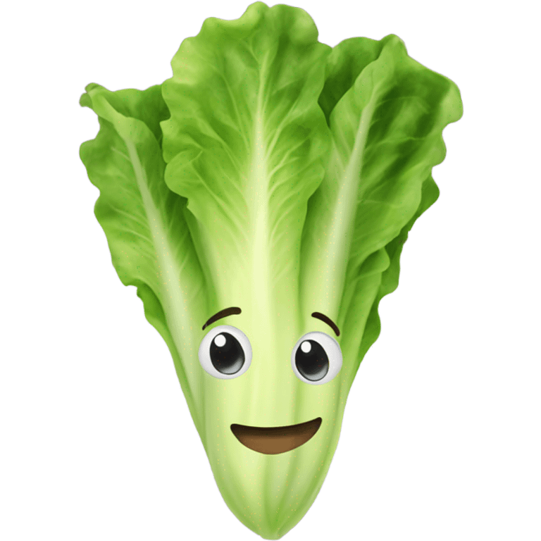 lettuce with a happy face holds a mirror in his hand and looks at it emoji