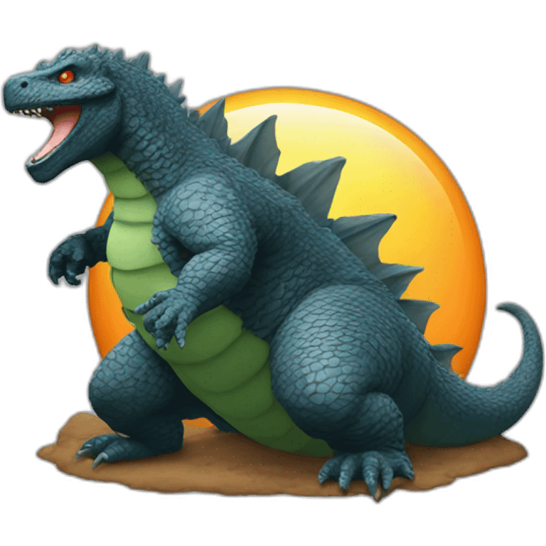 Godzilla laying eggs emoji