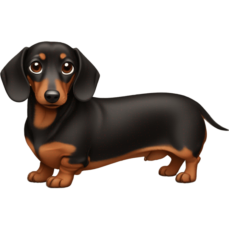 Fat brown and black Dachshund  emoji