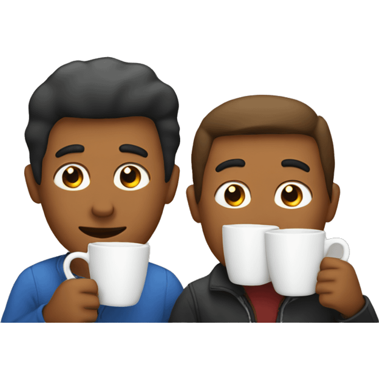 One Guy drinking two coffees emoji