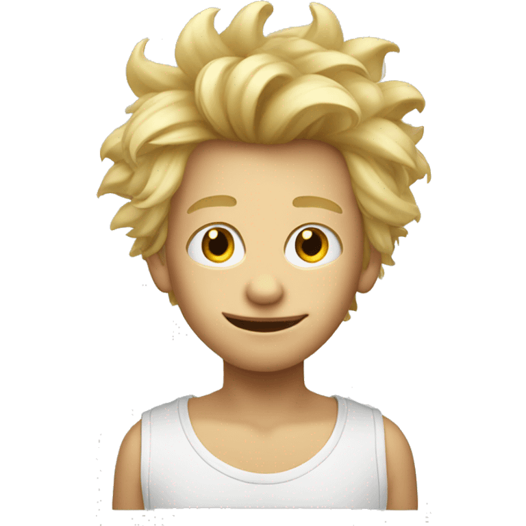 Blonde boy with crazy hair emoji