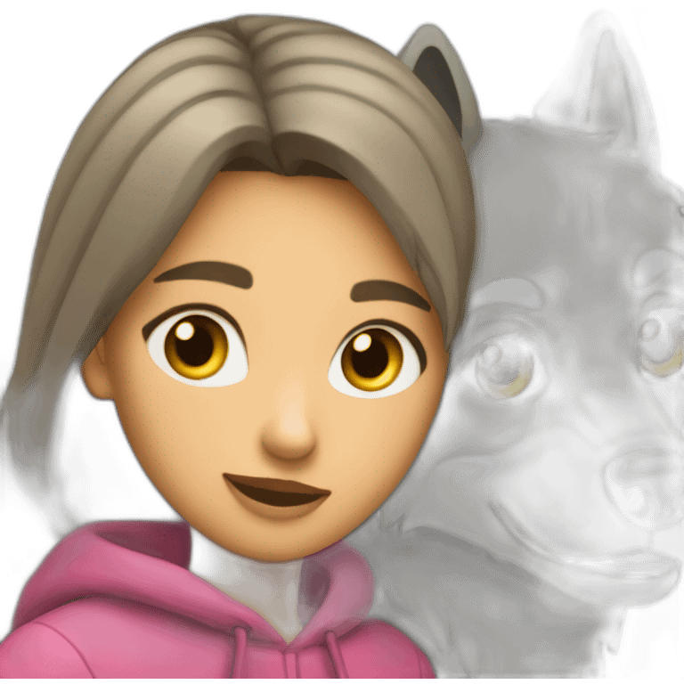 Loup sur une fille emoji