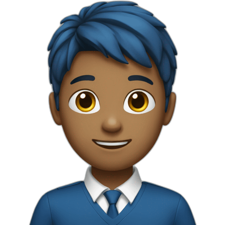 school student wearing blue school uniform emoji