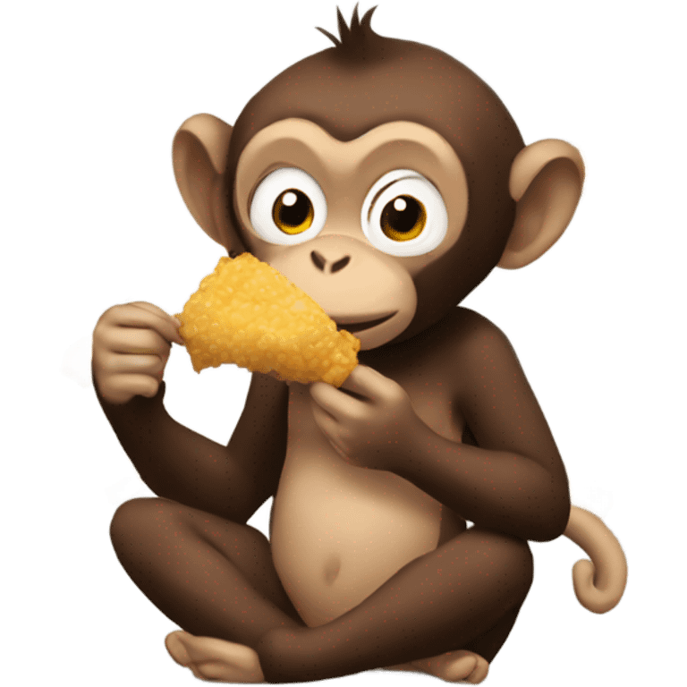 monkey eating chicken emoji