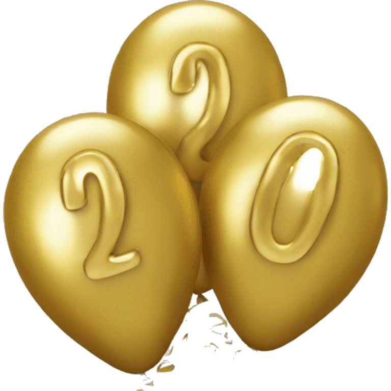 Gold balloons 2 and 0 emoji