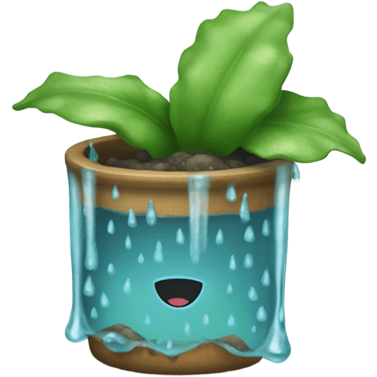 Suculenta bañándose bajo la lluvia emoji