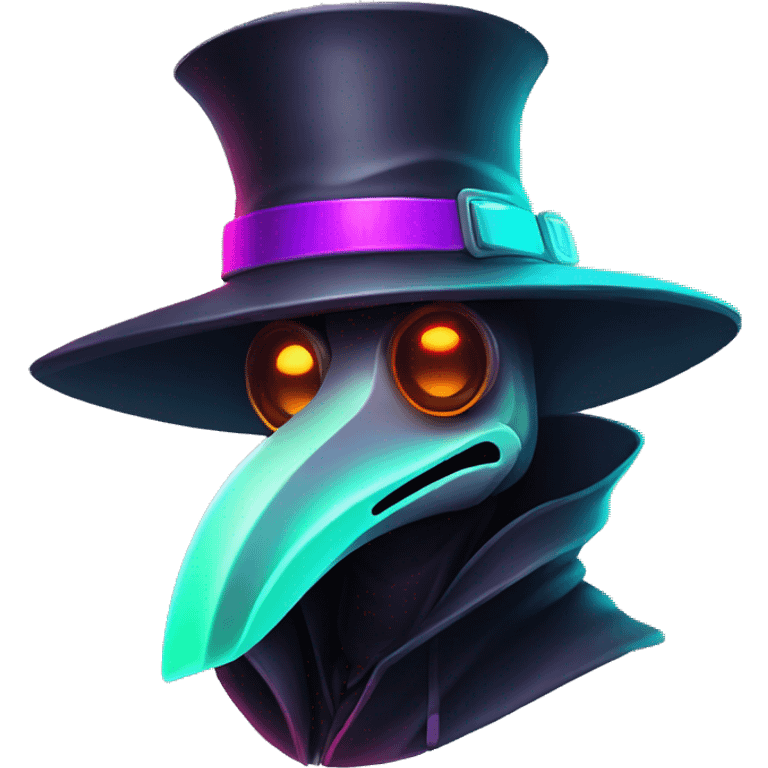 plague doctor with neon highlights emoji