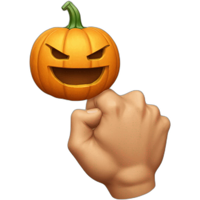 pumpkin flexing its right bicep emoji