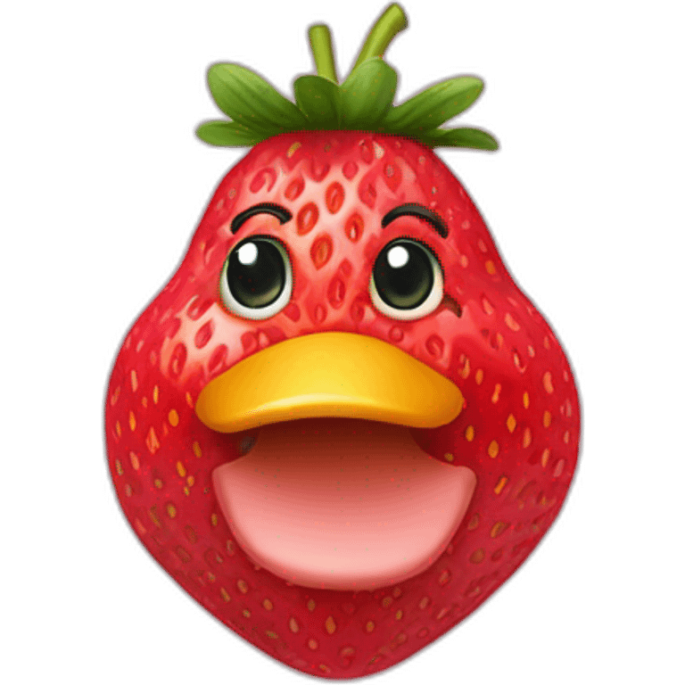 Strawberry looking like a duck emoji