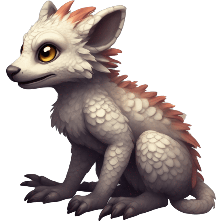  Scaly Cute Edgy Realistic Rare Fantasy Fluffy Slim Vernid-Trico-Melprin-species by LiLaiRa, by Falvie, full body emoji