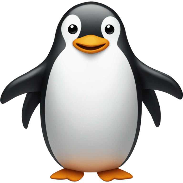 penguin with its hands in the back & looking up with its eyes closed emoji