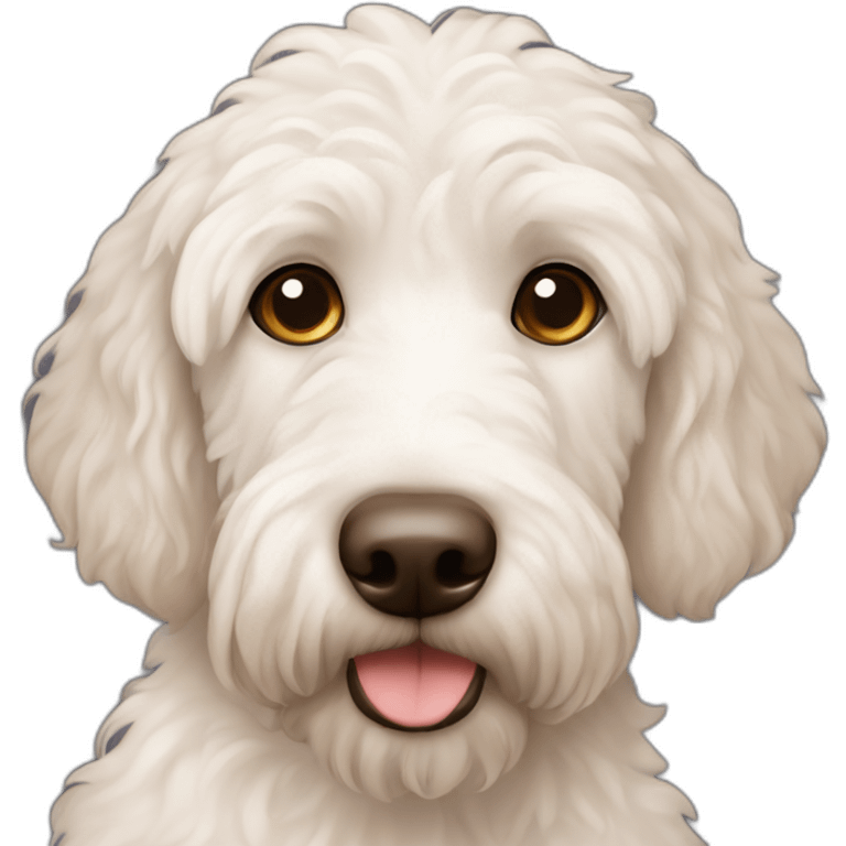 White Labradoodle brown nose emoji