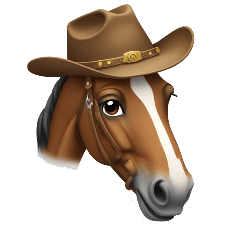 a horse with a cowboy hat emoji