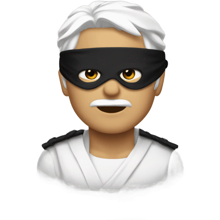 White-hair Gojo with black blindfold emoji