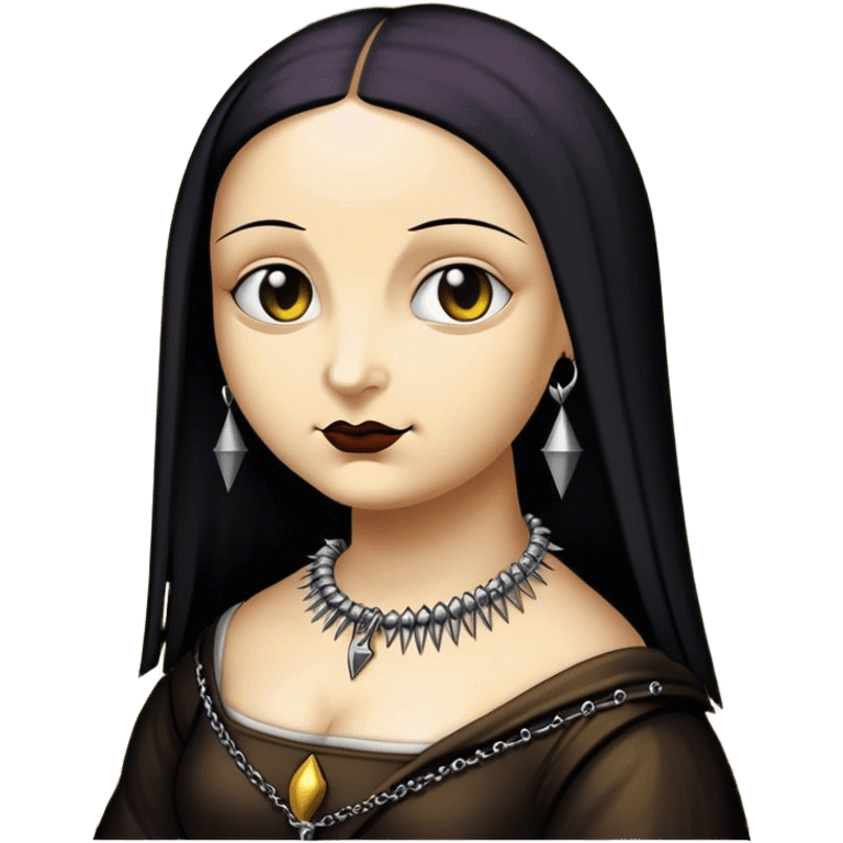 Goth mona lisa with spike collar emoji