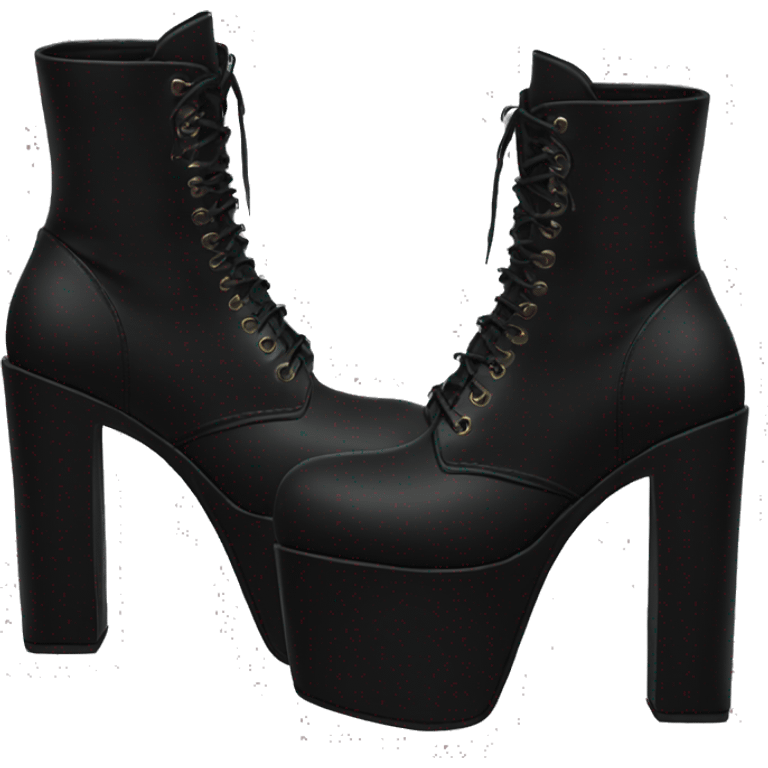 black goth boots spikes platforms emoji