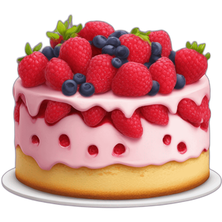 Fraise framboise myrtille gâteau emoji